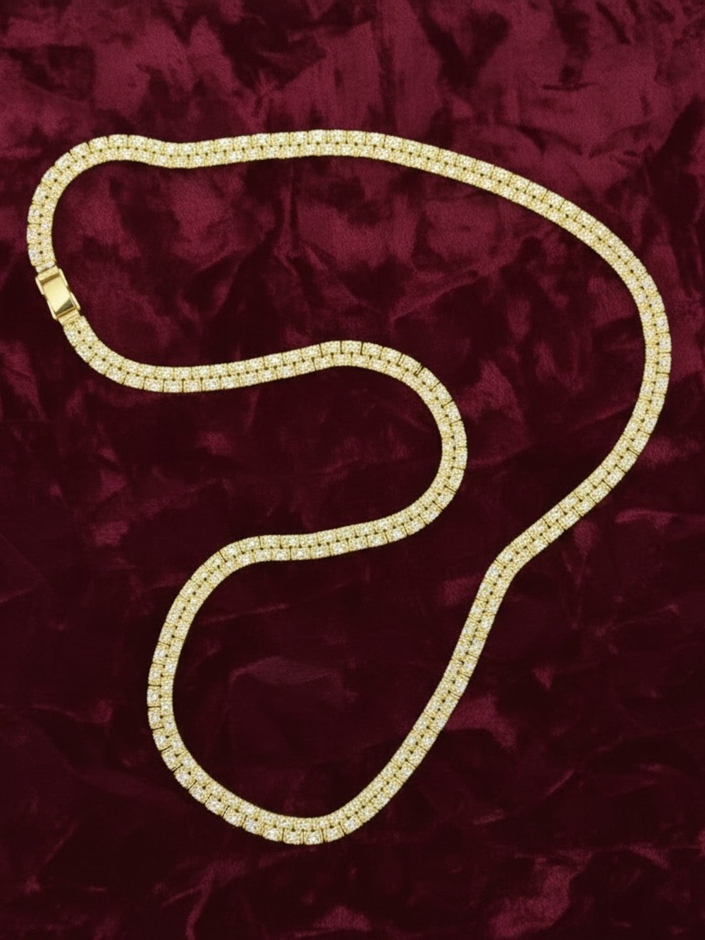 Vintage Flat Gold Nugget Chain Necklace 28” Unisex Textured
